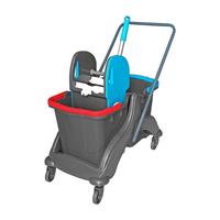 ÜÇTEM TETRA  PLASTİK TEMİZLİK ARABASI 2X25LT CK748